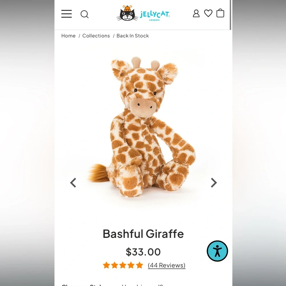 Jellycat Bashful Giraffe - Picture 3 of 3